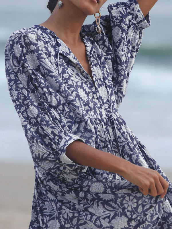 Women's Floral Puff Sleeve Dress