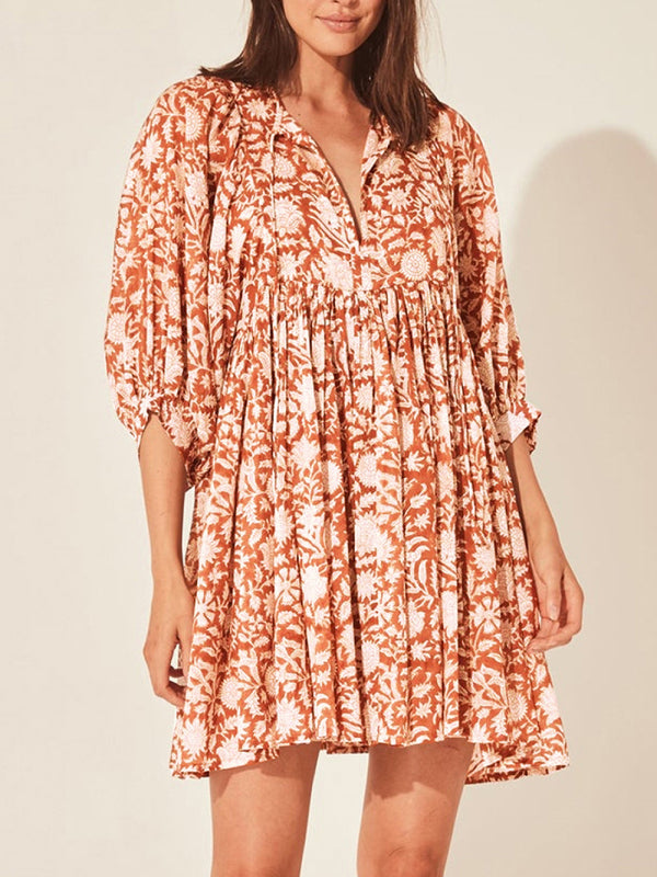 Women's Floral Puff Sleeve Dress