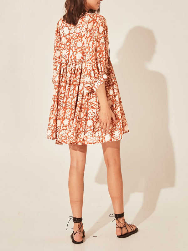 Women's Floral Puff Sleeve Dress