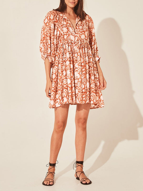 Women's Floral Puff Sleeve Dress