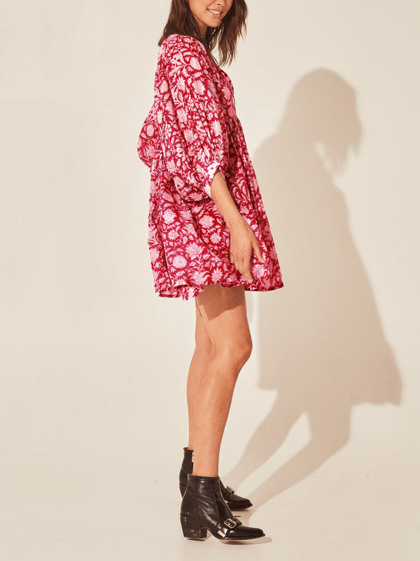 Women's Floral Puff Sleeve Dress