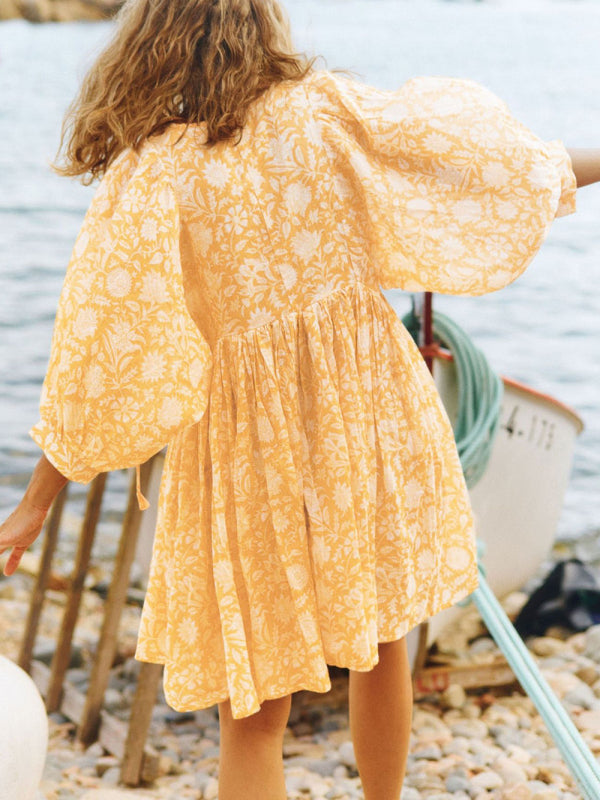Women's Floral Puff Sleeve Dress