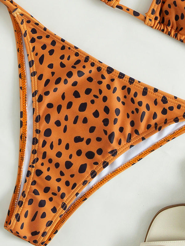 Women's Polka Dot Print Three Piece Bikini Sets