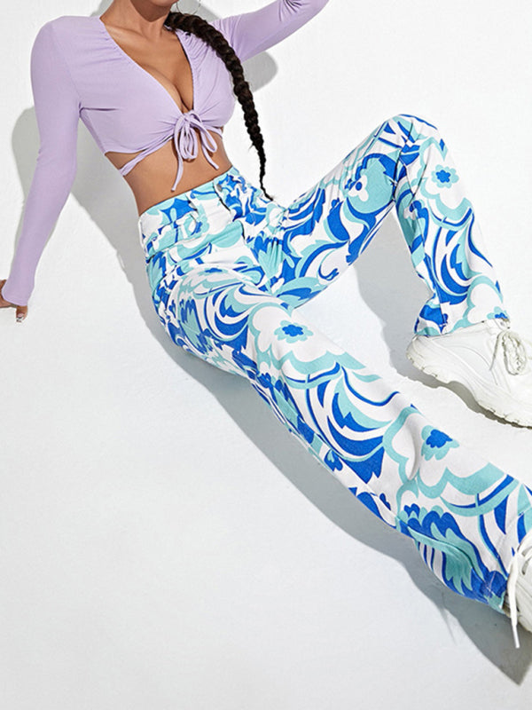 Women's Casual Fashion Trend Abstract Irregular Print Jeans