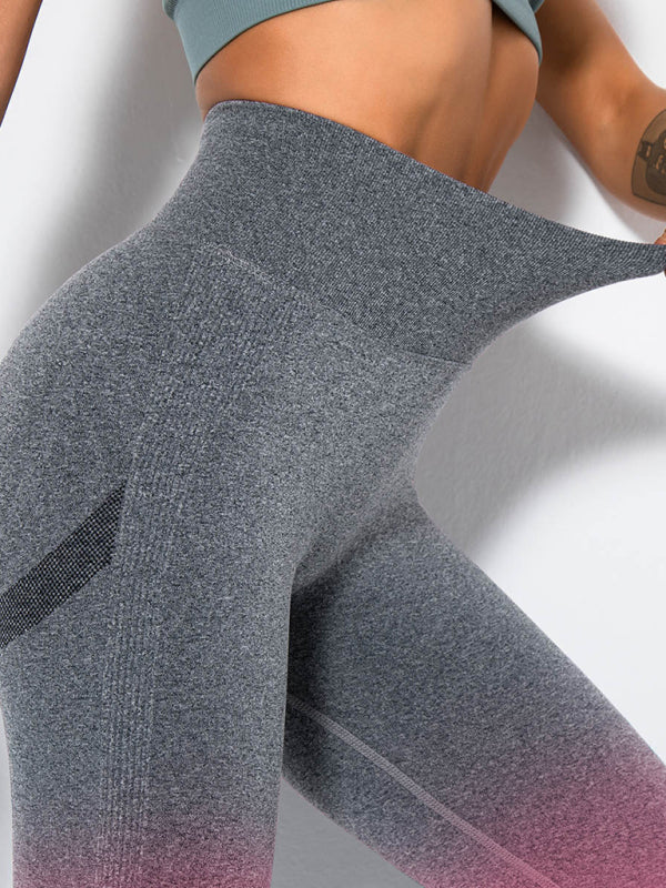 Women's Seamless Gradient Slim Body Quick-drying Sexy Peach Hip Sports Fitness Pants