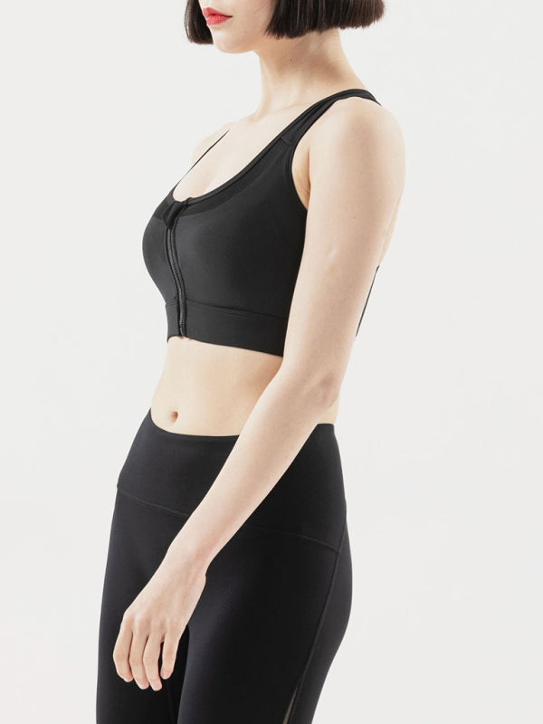 Women's Front Zipper Shockproof Sports Bra