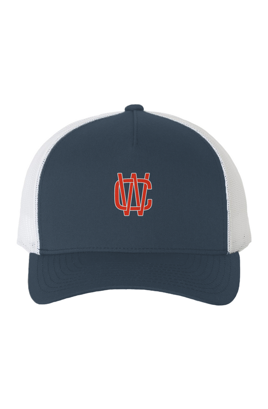 White Mesh Five-Panel Retro Trucker Cap