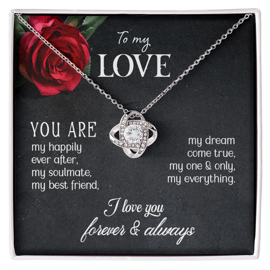 Wearing Cute® Love Knot Necklace