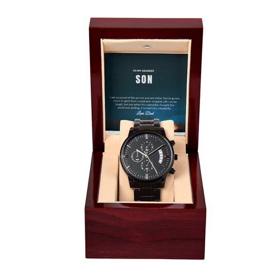 Wearing Cute® Black Chronograph Watch