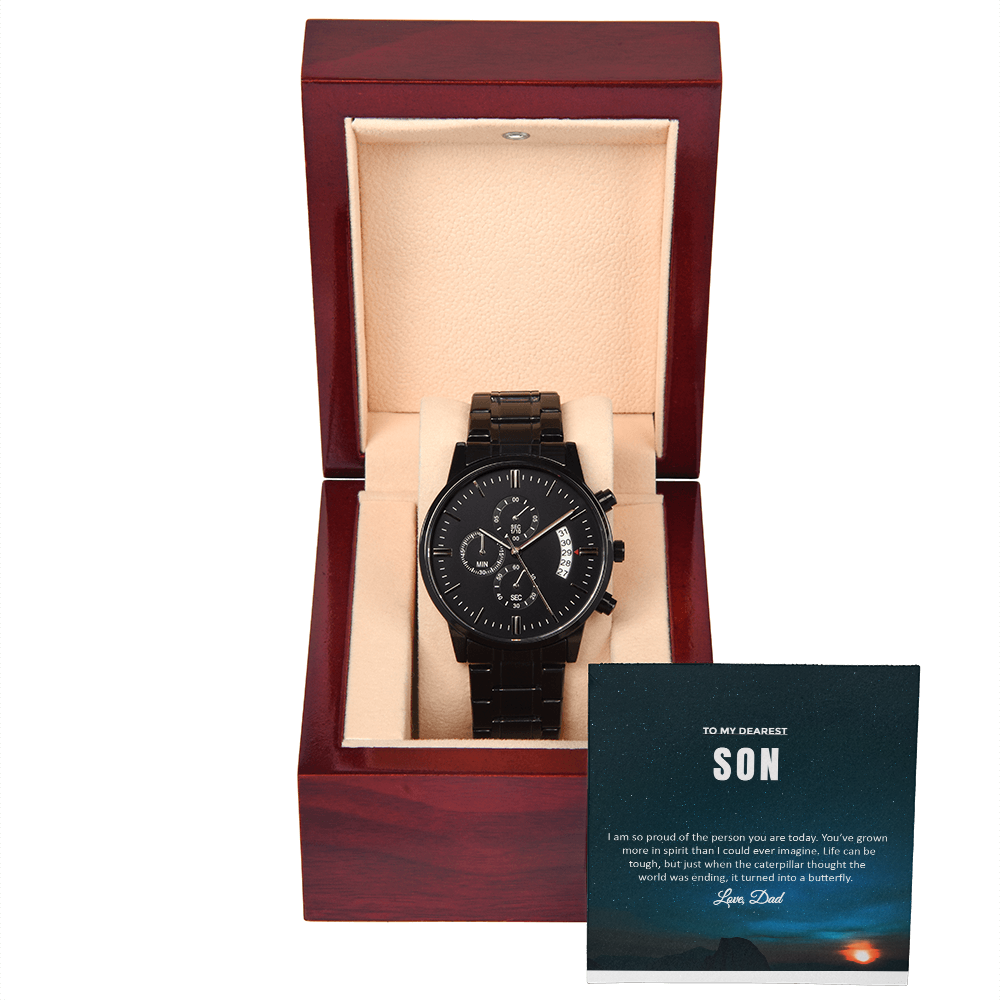 Wearing Cute® Black Chronograph Watch