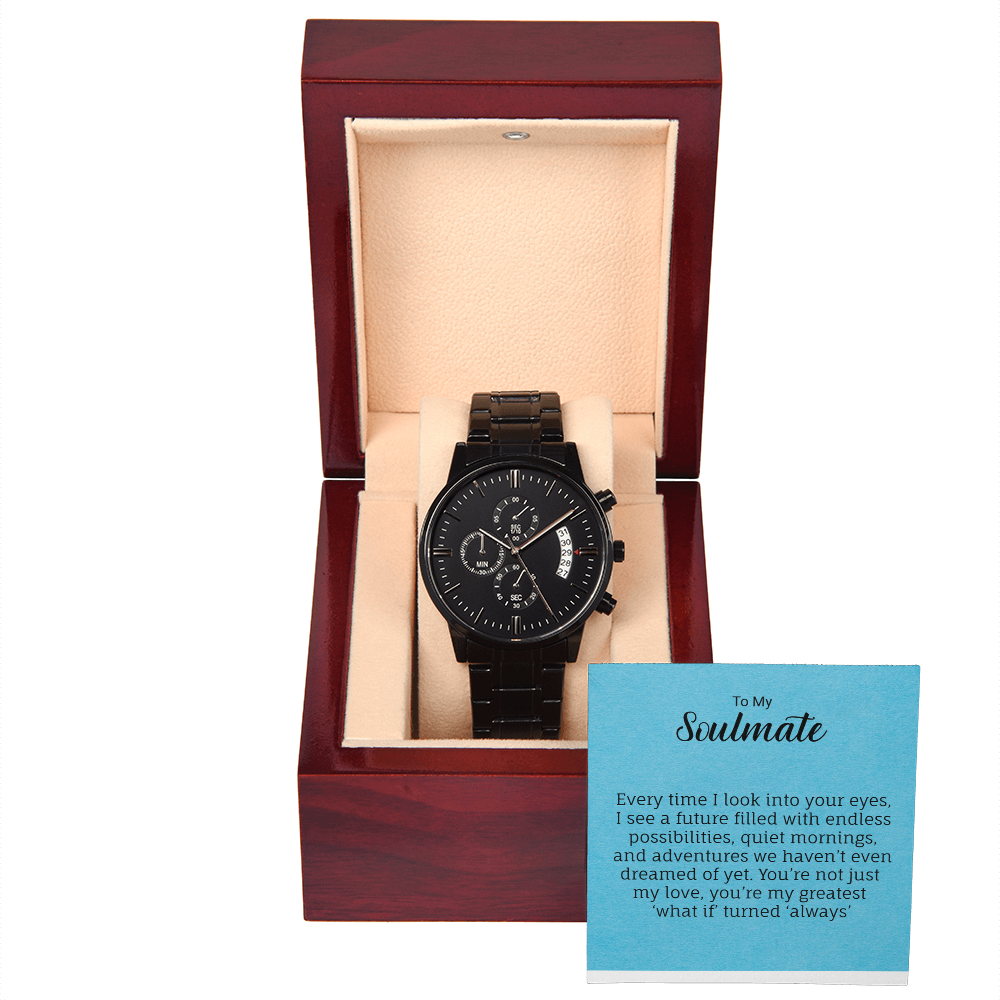 Wearing Cute® Black Chronograph Watch