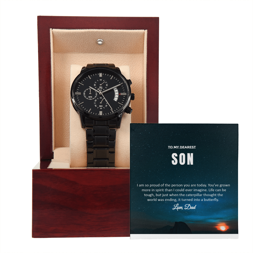 Wearing Cute® Black Chronograph Watch