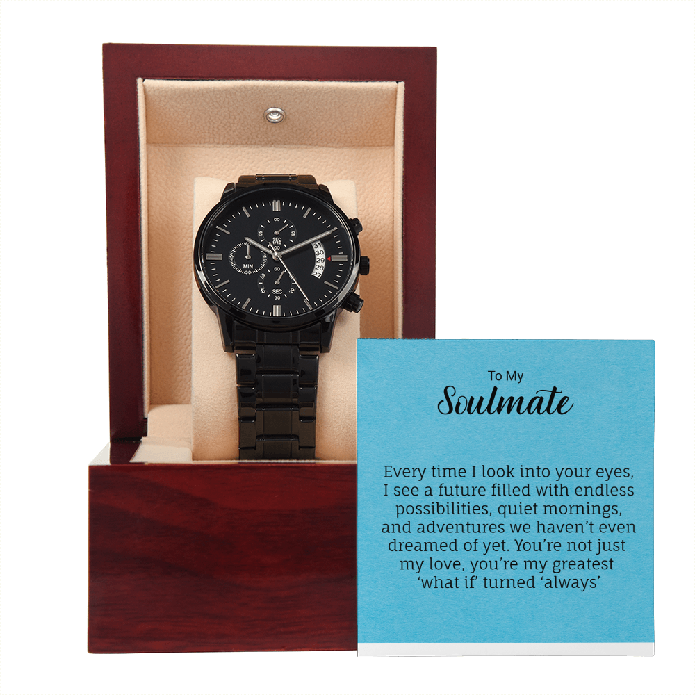 Wearing Cute® Black Chronograph Watch