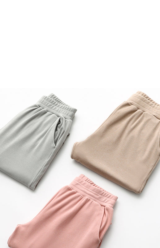 Women'S Solid Color Insert Pocket Straight Pajama Pants