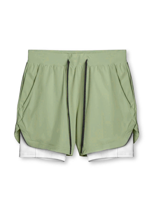 Outdoor Running, Cycling, Breathable, Double-Breasted Shorts