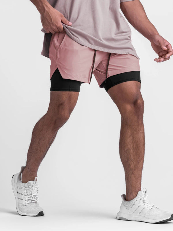 Outdoor Running, Cycling, Breathable, Double-Breasted Shorts