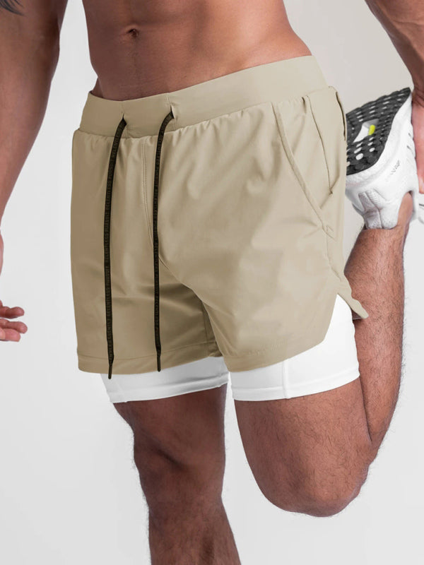 Outdoor Running, Cycling, Breathable, Double-Breasted Shorts