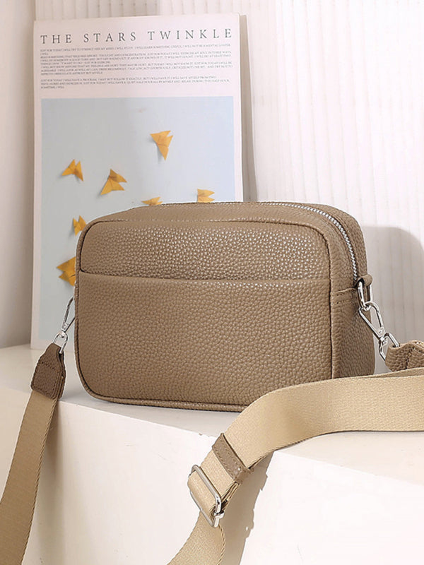 Solid color PU messenger bag women's small bag ladies shoulder bag small square bag
