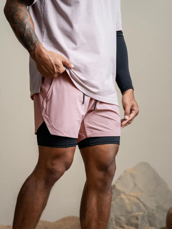 Outdoor Running, Cycling, Breathable, Double-Breasted Shorts