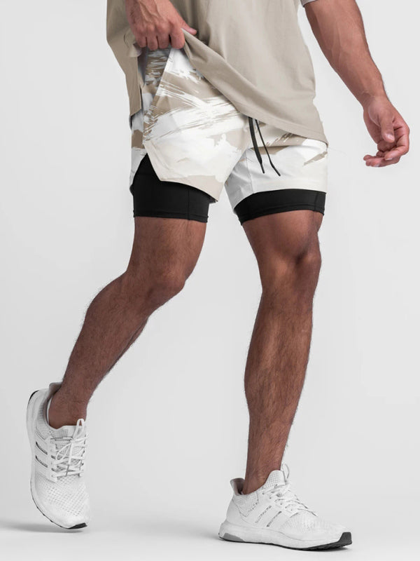 Outdoor Running, Cycling, Breathable, Double-Breasted Shorts