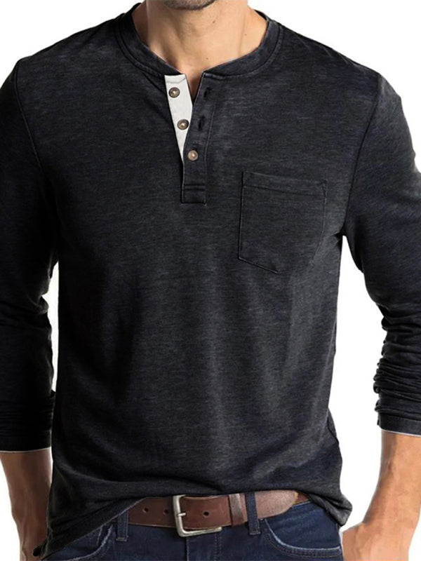 Men’s Solid Color Long Sleeve T Shirt