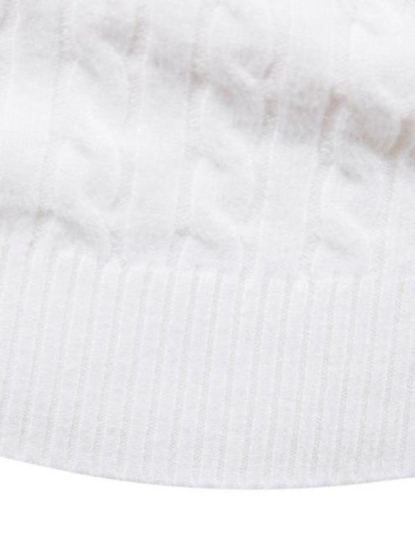 Men’s Solid Color Rolled Turtleneck Long Sleeve Rib Texture Sweater