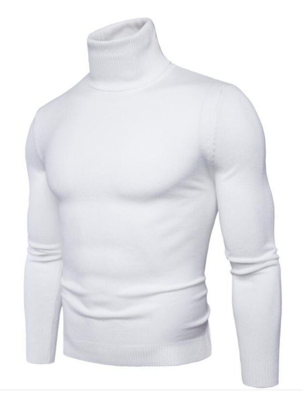 Men’s Solid Color Long Sleeve Turtleneck Sweater Top