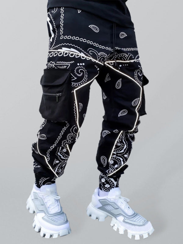 Men's Cashew Flower Printed Cargo Pants