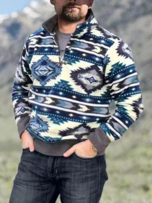 Men's Retro Geometric Print Sweatshirts