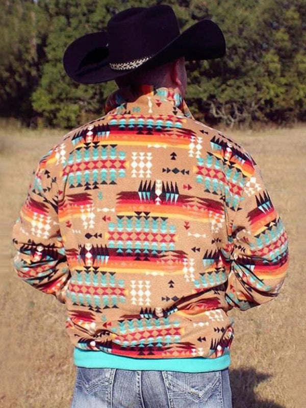 Men's Retro Geometric Print Sweatshirts