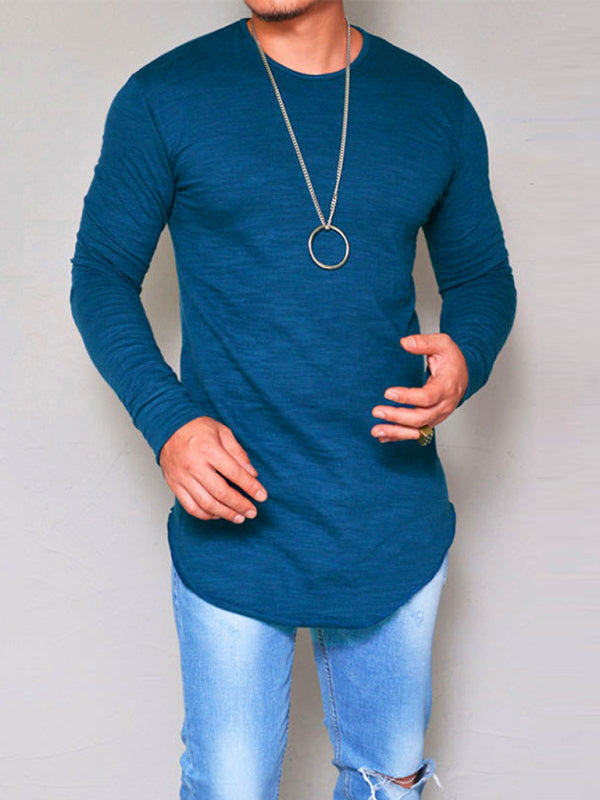 Men's Solid Color Long Sleeve T-shirt