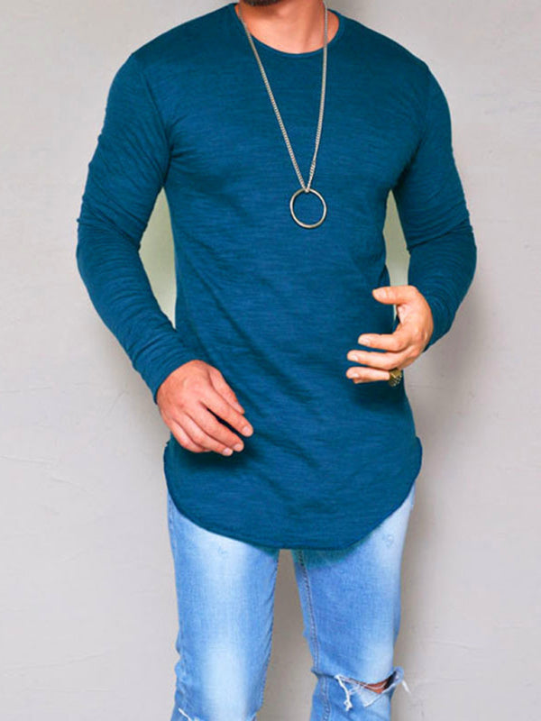 Men's Solid Color Long Sleeve T-shirt