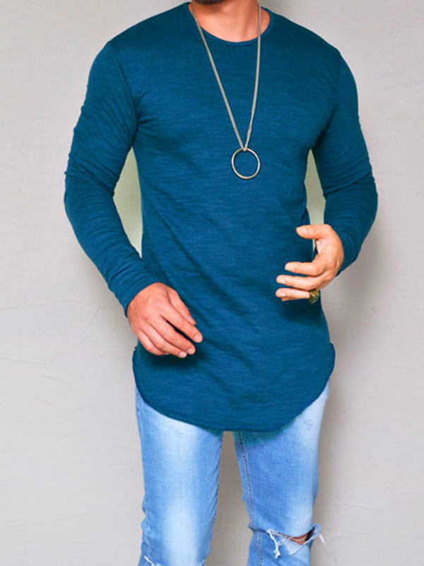 Men's Solid Color Long Sleeve T-shirt