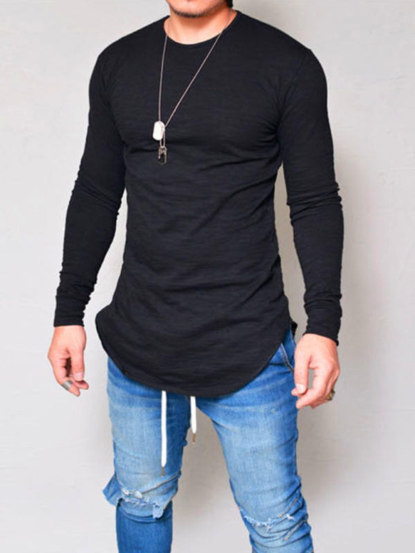 Men's Solid Color Long Sleeve T-shirt