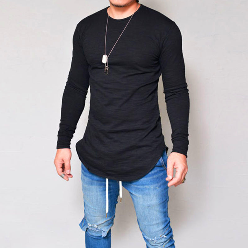 Men's Solid Color Long Sleeve T-shirt