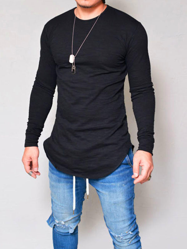 Men's Solid Color Long Sleeve T-shirt
