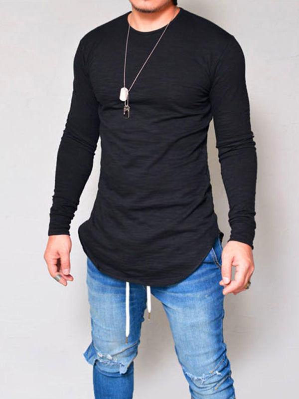 Men's Solid Color Long Sleeve T-shirt