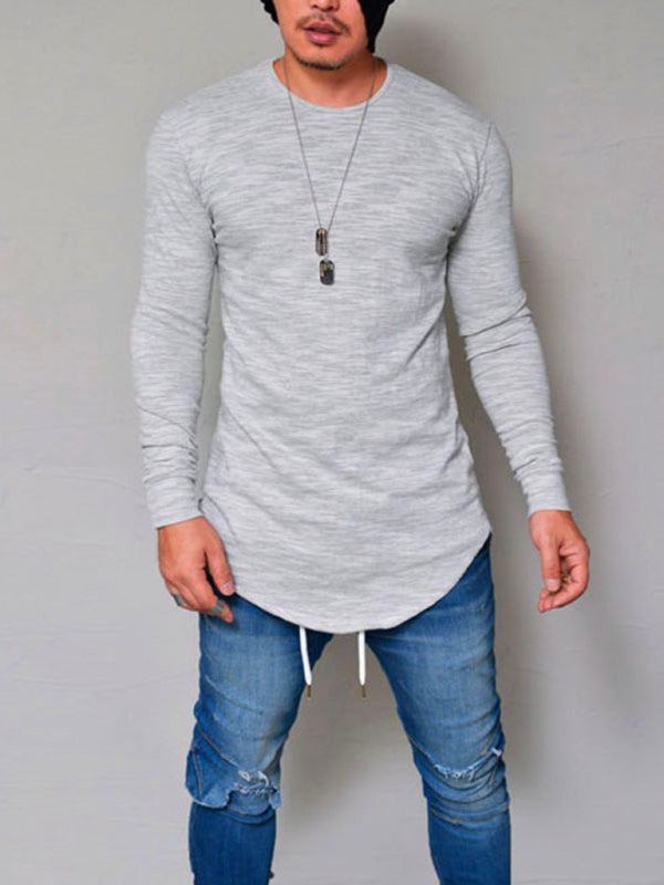 Men's Solid Color Long Sleeve T-shirt