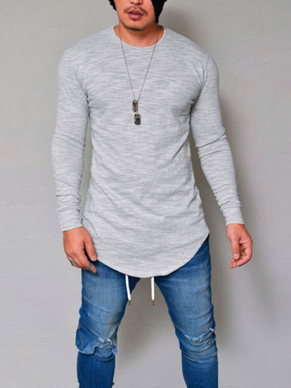 Men's Solid Color Long Sleeve T-shirt