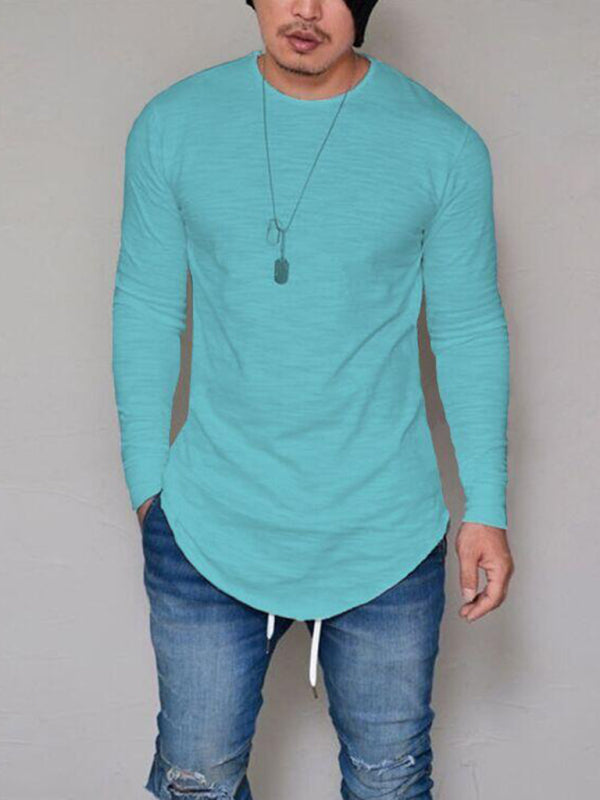 Men's Solid Color Long Sleeve T-shirt