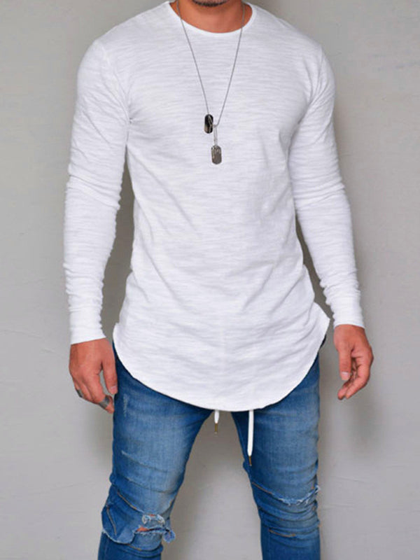 Men's Solid Color Long Sleeve T-shirt