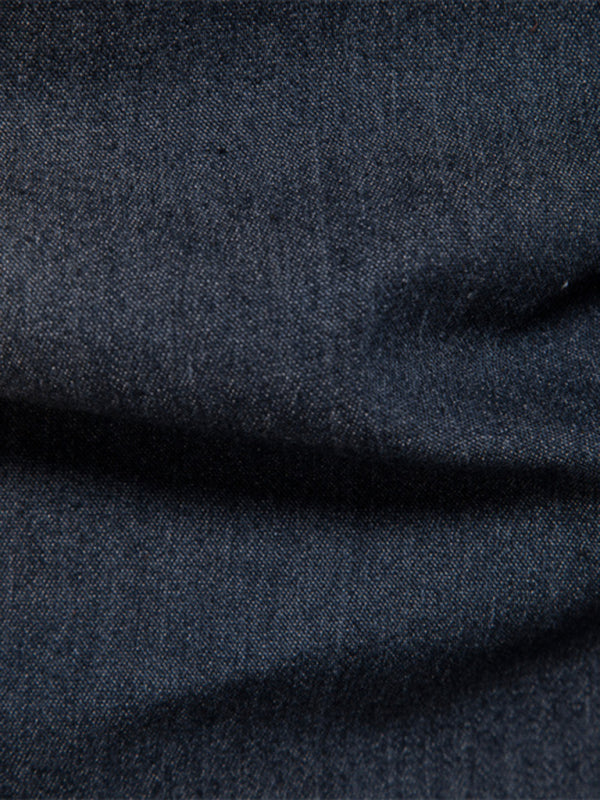 Denim non-iron shirt men's casual solid color non-iron men's long-sleeved shirt