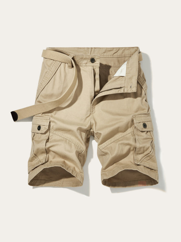Men's Belted Double Pocket Cargo Shorts