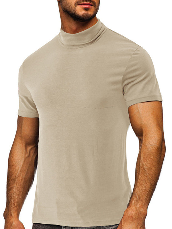Men's turtleneck all-match bottoming short-sleeved t-shirt