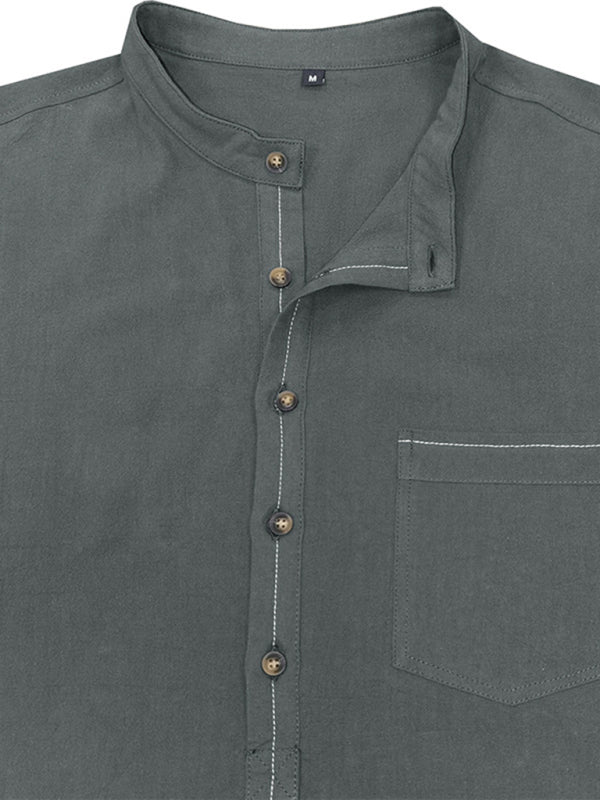Men's Solid Color Defender Performance Long Sleeve Henley