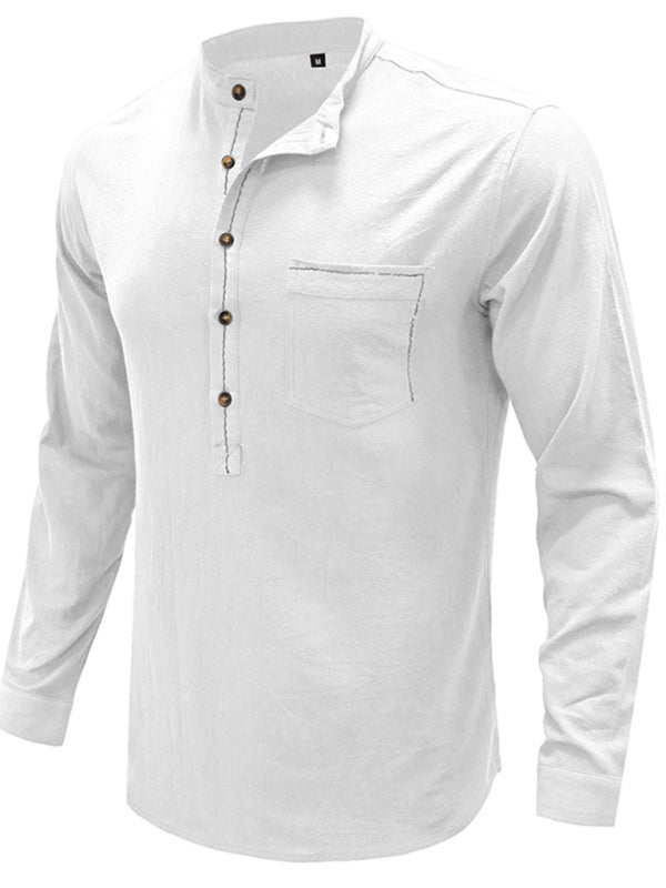 Men's Solid Color Defender Performance Long Sleeve Henley