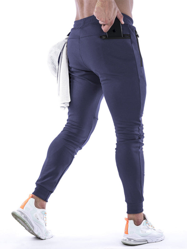 Men's Solid Color Fleece Cargo Pocket Joggers