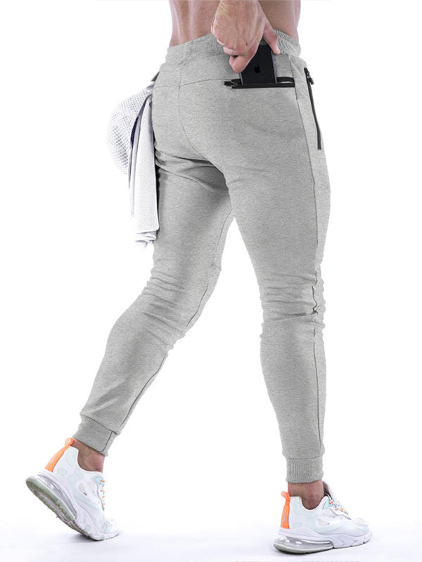 Men's Solid Color Fleece Cargo Pocket Joggers