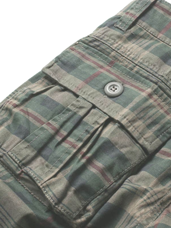 Cargo Shorts Men's Sweatpants Half Pocket Plaid Shorts