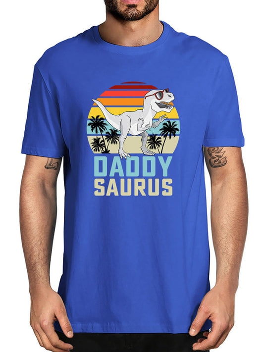 Men's DADDYSAURUS Print Casual Short Sleeve T-Shirt